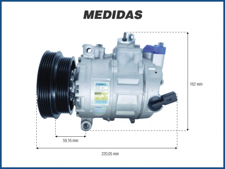 Compressores COMPRESSOR DELPHI - VOLKSWAGEN JETTA / BORA / GOLF - 2.5 20V - DUPLA POLIA - 2006>2011 Imagem 4