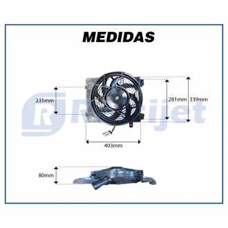 Eletroventiladores ELETROVENTILADOR AUXILIAR COM DEFLETOR CONDENSADOR CHEVROLET CORSA NOVO/MONTANA 02>05 OEM-244445191 Imagem 4