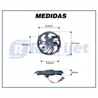 Eletroventiladores ELETROVENTILADOR COM DEFLETOR DO RADIADOR PEUGEOT 307 1.6 E 1.8 2002> / CITROEN C4 1.4 E 1.8 E 2.0 2004> OEM-1253K7 E 1253K2 Imagem 4