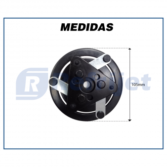 Componentes PLATO EMBREAGEM DO COMPRESSOR SANDEN 7H15 ESPELHO EIXO ESTRIADO Imagem 2