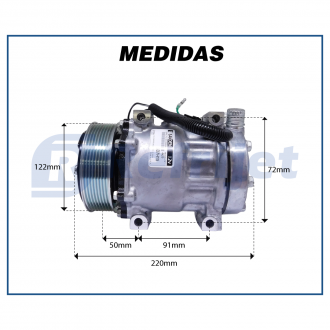 Compressores COMPRESSOR SANDEN 7H15 PV8 12V MONT. DIREITA Imagem 7