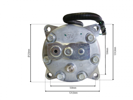 Compressores COMPRESSOR SANDEN 7H15 FLX7 4866 8 ORELHAS PV8 119MM 24V R134A Imagem 7