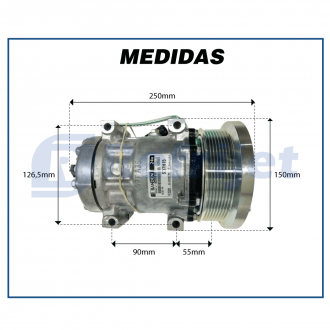 Compressores COMPRESSOR SANDEN SD7H15 CATERPILLAR 4095 PV8 133MM DIR M 320-1291 Imagem 3