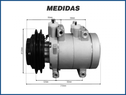 Compressores COMPRESSOR HYUNDAI RETROESCAVADEIRA 140 / KOMATSU MOTONIVELADORA GRANDE 555 HL - HS15 Imagem 5