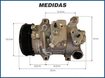 Compressores COMPRESSOR VALEO - TOYOTA COROLLA 2.0 16V FLEX 1 VÁLVULA - 2010>2014 Imagem 5