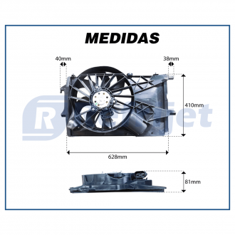 Eletroventiladores ELETROVENTILADOR COM DEFLETOR DO RADIADOR CHEVROLET MERIVA 2006>2012 OEM-93341072 Imagem 5