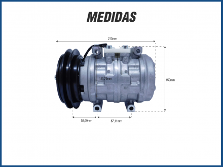 Compressores COMPRESSOR 10P15 FURO PASSANTE 12V CANAL Imagem 5