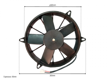 Eletroventiladores ELETROVENTILADOR UNIVERSAL PERFIL ALTO 11" 24V SOPRANTE Imagem 2