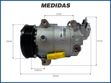 Compressores COMPRESSOR VALEO - CITROEN C3 / AIRCROSS / PEUGEOT 206 / 207 / HOGGAR - 2006>2012 Imagem 5