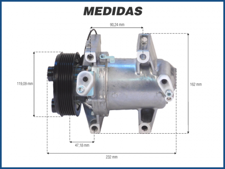 Compressores COMPRESSOR CALSONIC CR12 NISSAN FRONTIER MOTOR 2.5 - 2013 Imagem 5